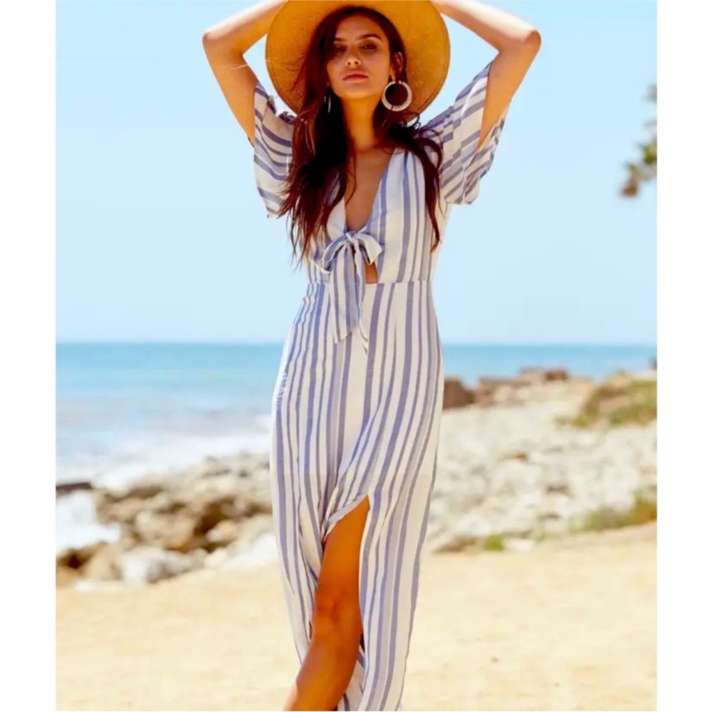 Lost & Wander tie front maxi dress